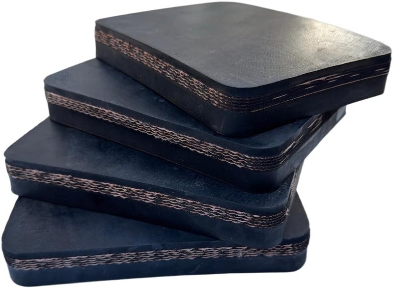 GANSNAY 4 Pack Heavy Duty Rubber Pads- Nylon Reinforced- 11,000lbs Capacity, Non-Slip Stabilizer Pads for Jack Stands, Motorcycle Kickstand, RV Leveling, Equipment Support- 0.9″ Height (6.3″×4.7″) - Image 1